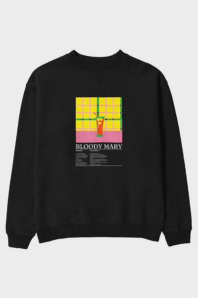 Ankhises Bloody Mary Front Printed Oversize Sweatshirt Men Women Unisex