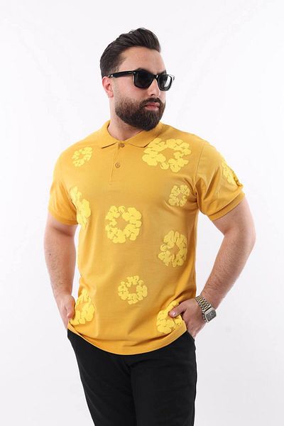 STOCX Patterned Polo Neck Men's T-Shirt – Stylish and Comfortable Fit