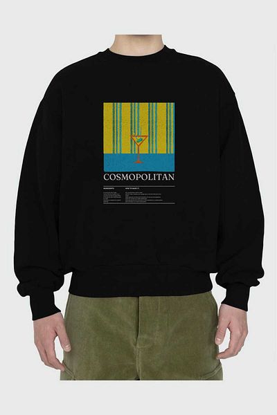 Ankhises Cosmopolitan Front Printed Oversize Sweatshirt Men Women Unisex