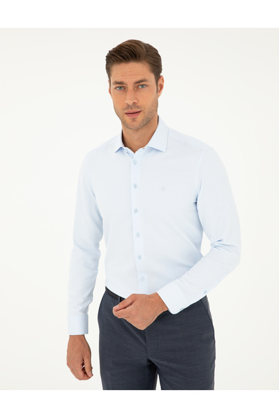 Pierre Cardin Açık Mavi Slim Fit Uzun Kollu Gömlek 50282965-VR003