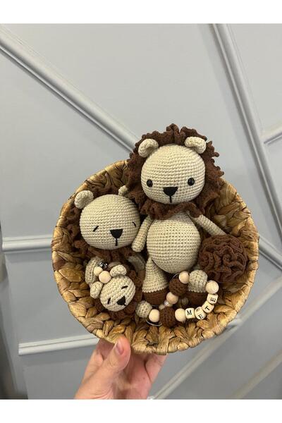 stoks toys Amigurumi Aslan Set Uyku Arkadaşı yeni doğan set