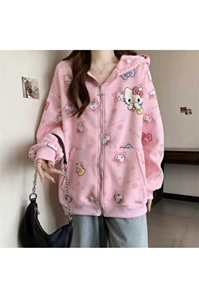 Gofeel Sanrio Anime Kawaii Hello Kitty Detaylı Hırka