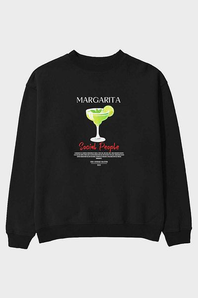 Ankhises Hanorac supradimensionat cu imprimeu Margarita pentru bărbați, femei, unisex