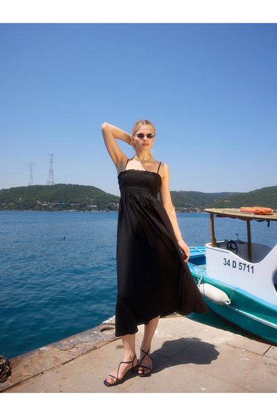 Juste Gipeli Strap Maxi Dress Black