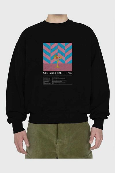 Ankhises Singapore Sling Front Printed Oversize Sweatshirt Men Women Unisex