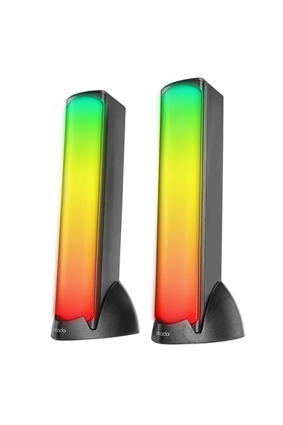 Mikado MD-183 2.0 3W*2 Bluetooth Siyah RGB Aydınlatmalı USB + 3.5mm USB 5V Sp...