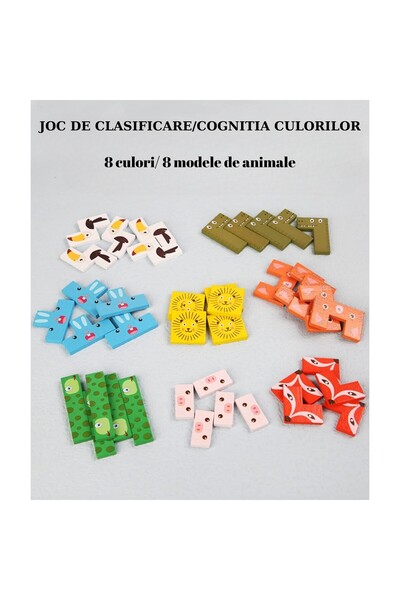 Flippy Wooden Puzzle Tetris-style, 3D Colorful Animals, 40 Pieces, Ages 4+