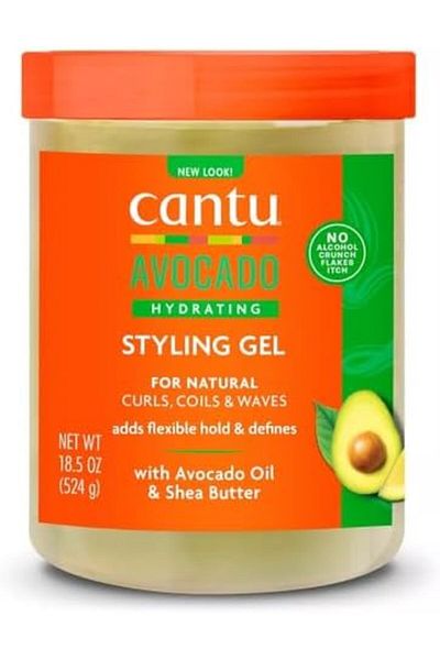Cantu Avocado Hydrating Gel with Avocado Oil and Shea Butter, Alcohol-Free and Paraben-Free Formula,