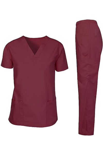 Rannah's Uniform Women's Scrub Set with V-Neck Top and Trousers for Nanny, Housemaid, Nurse by Rannah's Uniform