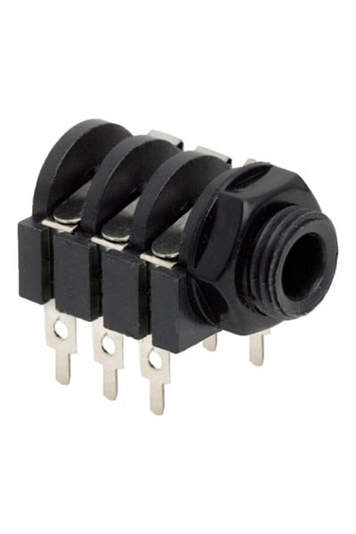 Dali Soclu Jack 6.3mm stereo, lipire pe PCB, cu intrerupator, Negru