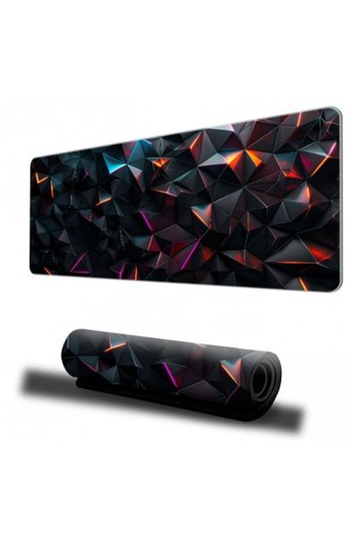 Dali Mousepad for Desk, Dali, Non-slip, 3D Triangle Model, 90x40cm, Black