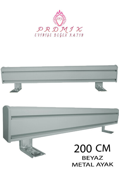 PERDE Mix 200 cm BEYAZ VİP Dekoratif Perde Ray Kornişi Alüminyum 2 Kanallı 8 ...