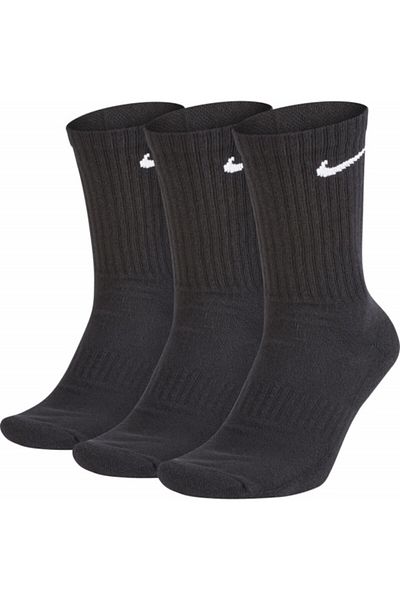 Nike Set 3 pairs Everyday Cushioned Crew Socks, black, size 34-38