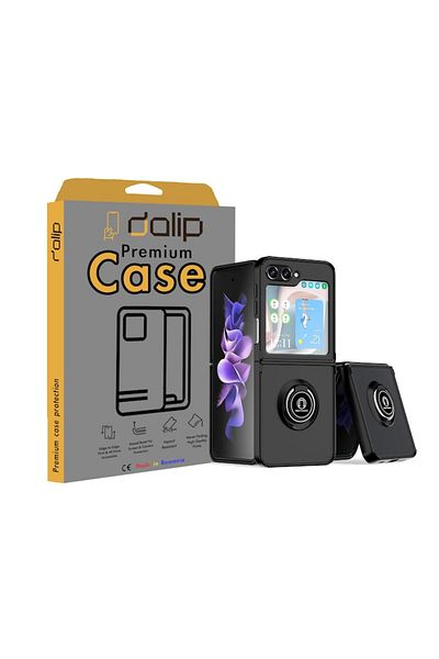 dalip Husa pentru Samsung Galaxy Z Flip3 5G, MIL STD Mag Ring, HQ TPU, Negru