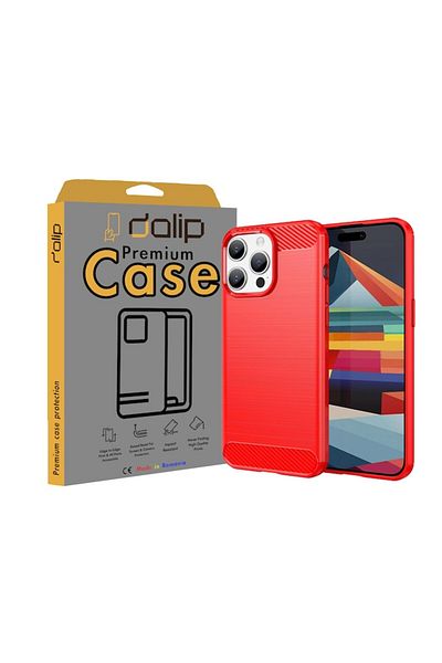 dalip Husa pentru Iphone 11 Pro, Carbon Fuse, HQ TPU, Rosu