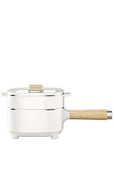 Tradeo Electric Mini Hot Pot, 2L Capacity, 1000W Multi-Function Cooking Pot with Steam Rack