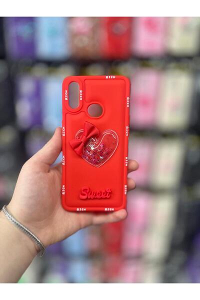 yuscerham Huawei Y7 2019 Uyumlu Sweet Yazılı, Kalp Kabartmalı Simli Parlak Yu...