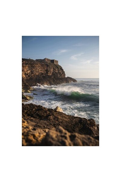 OEM Tablou Canvas, 'Fortareata asupra valurilor agitate', Roca, Valuri, Forta...