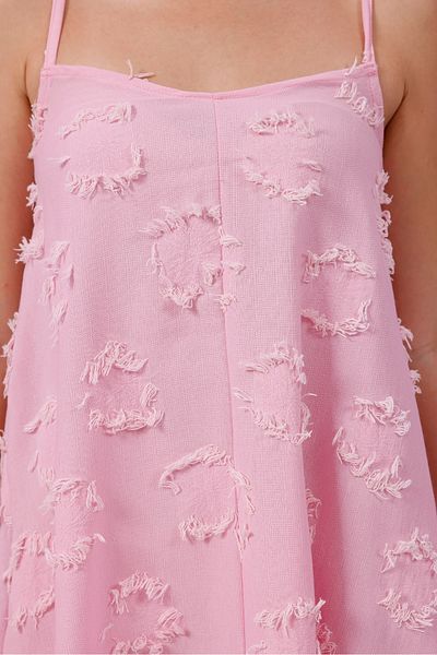 Moda Palmiss Women's Pink Strap Tassel Detailed Midi Dress