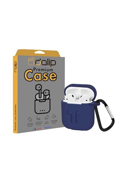 dalip Husa pentru Apple AirPods, StrongHanger, Silicon, Bleumarin