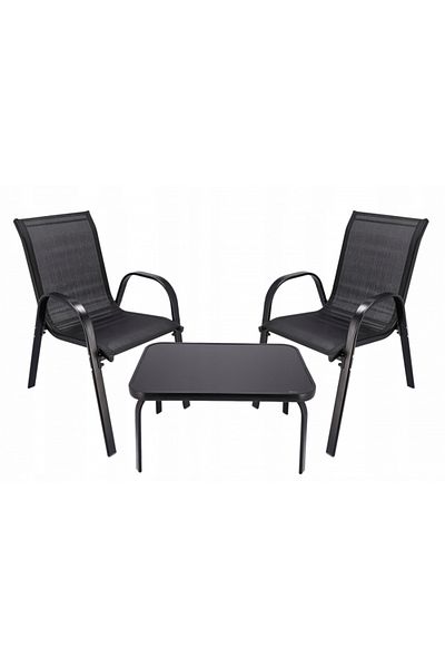 jumi Garden Furniture FIESTA - Rectangular Table, 2 Armchairs