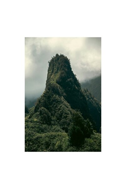 OEM Pictură pe pânză, „Vârf de munte învăluit într-o ceață misterioasă”