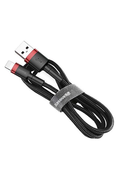 Baseus Cablu de date și încărcare Cafule USB-A la Lightning, 2.4A, 0.5m, Negru/Roșu