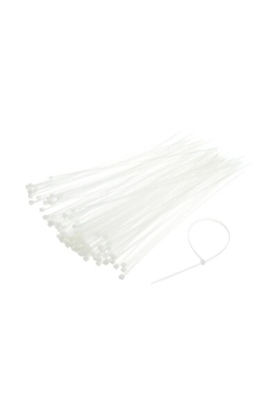 CLICK Set 100 Buc Soricei - Coliere de plastic, 100 mm x 3 mm, poliamida, Alb