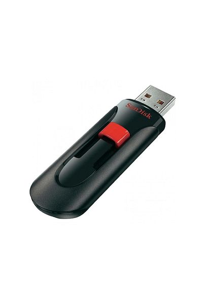 SanDisk Stick de Memorie 32GB, USB 2.0, Click SanDisk, Policarbonat, Black/Red