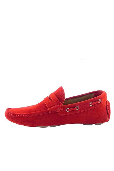 ZAZAMAG Men's moccasins made of genuine suede leather Frederico, red