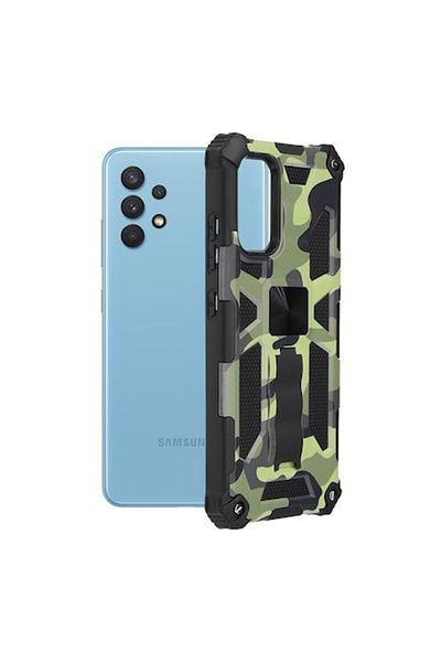 Dali Protective Case Compatible with Samsung Galaxy A32 4G, Blazor Series, Magnetic Stand, TPU, Camo Lime