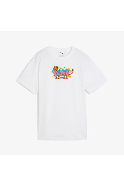 Puma Graphic Leopard Kids White T-Shirt