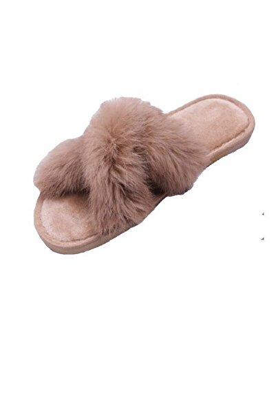 OEM Women's slippers with light brown faux fur, size 40