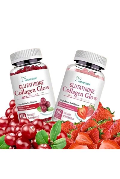 Nature الكولاجين، فيتامينات تبييض البشرة المضادة للشيخوخة، نكهة الفراولة والت...