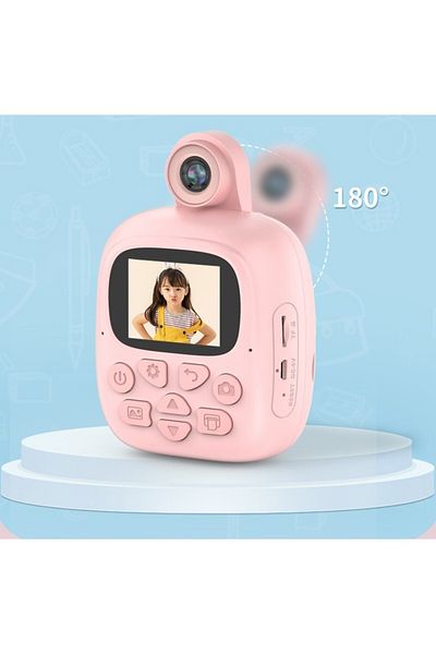Flippy Cameră instantanee, Flippy, funcție de imprimare, cablu USB-C, Bluetooth, iOS/Android, imprimare prin aplicație, roz