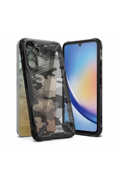 Dali Protective case compatible with Samsung Galaxy A34 5G, Fusion X, reinforced edges, TPU, Camo, Black