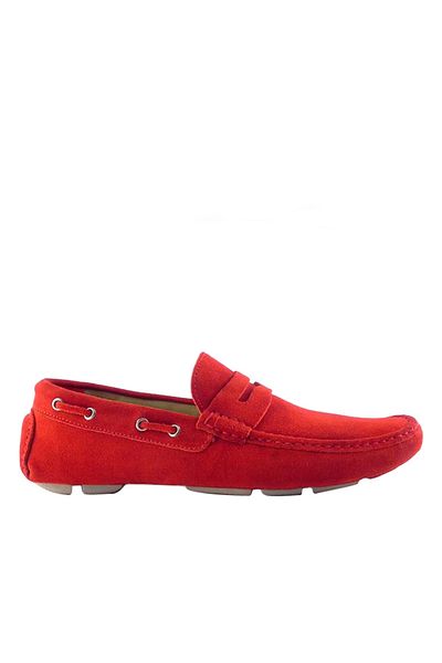 ZAZAMAG Men's moccasins made of genuine suede leather Frederico, red