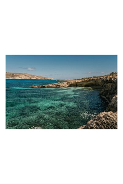 OEM Pictură pe pânză, „Mare albastră și țărm stâncos”, 100 x 70cm