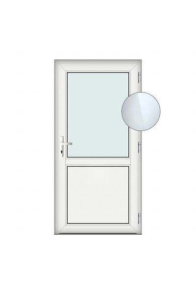 Klass 110x210cm White right 6cm 4 Hamburg door PVC and insulating glass chambers transparent