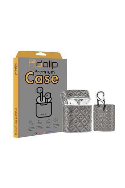 dalip Husa pentru Apple AirPods1/2, PawPrint, Piele , Gri