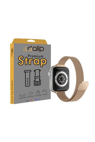 dalip Curea pentru Apple Watch 1/2/3/4/5/6/7/8/SE, 38/40/41 mm, EleganceTouch, Metal, Auriu