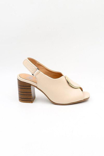 Venüs Women's Genuine Leather Daily Heeled Shoes Vn08518Y Beige