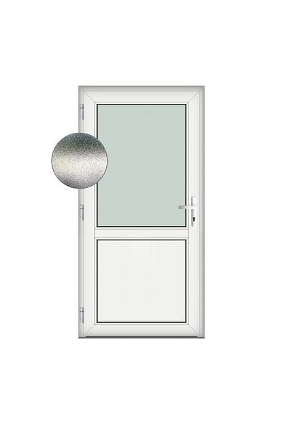 Klass 80x190cm White left 6cm 4 White Hamburg door PVC and insulating glass chambers matt sand