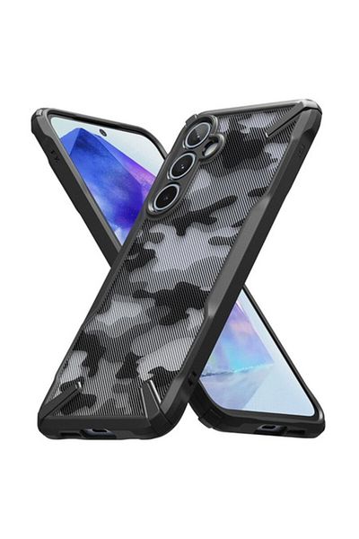 Dali Protective Case Compatible with Samsung Galaxy A55 5G, Fusion X, Reinforced Edges, TPU, Camo Black,