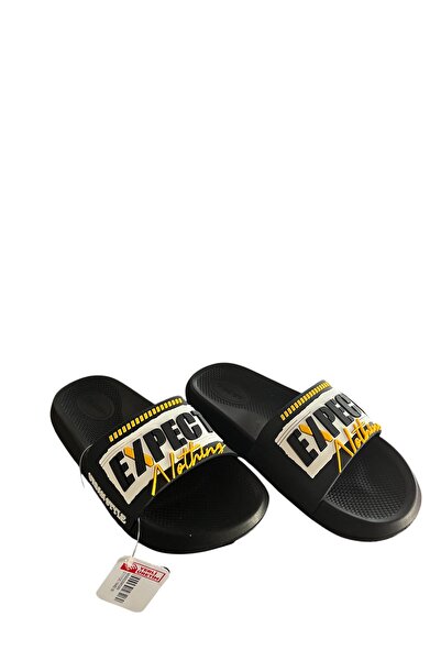 GEZER Black Sports Waiter Boy Slippers