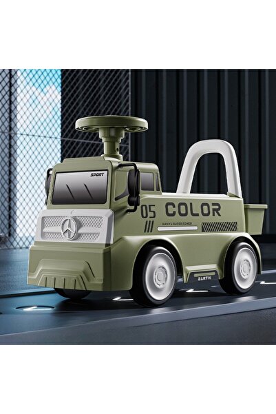 dalip Kids Ride-On Truck, Age 3+, Horn, Storage Box, 62x26x40 cm, Green