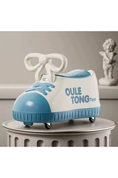 Flippy Mașină pentru copii, Flippy, Model de pantofi, 4 roți, Cutie de depozitare, Albastră