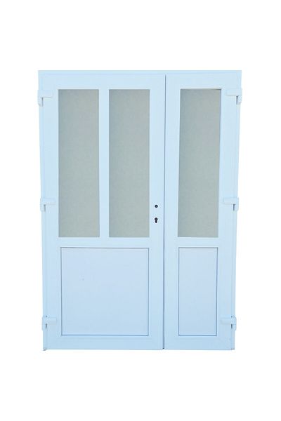 KIRCHBERGER 140x210cm White left 7cm 5 Double T-Model door PVC and insulating glass chambers