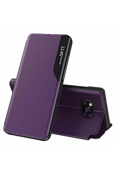 Dali Protective Flip Cover Case Compatible with Xiaomi Poco X3/NFC/Pro, eFold, Faux Leather, Purple