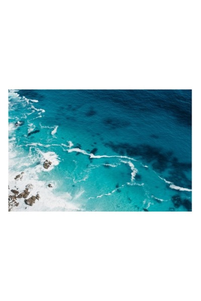 OEM Tablou Canvas, 'Valurile albastre ale oceanului linistit'